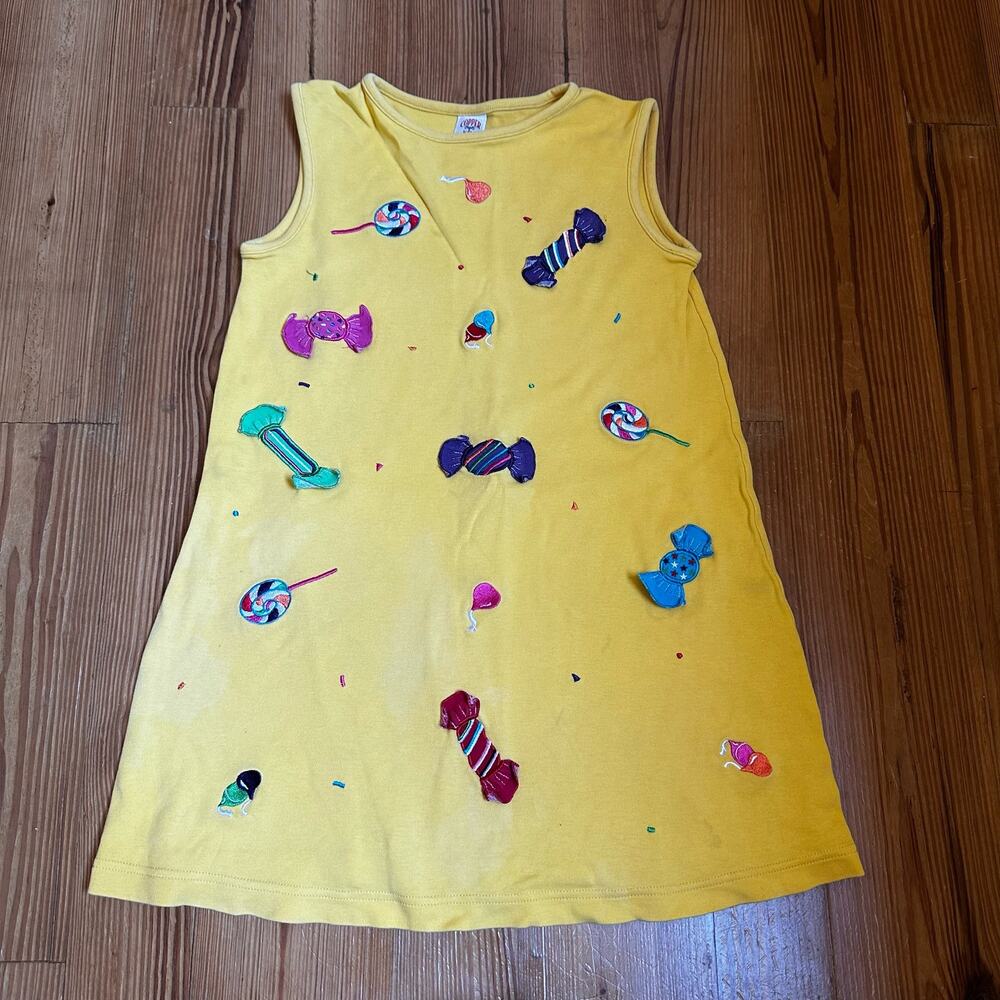 Copper Key yellow candy embroidered applique Halloween tank dress‎ SIZE 6X